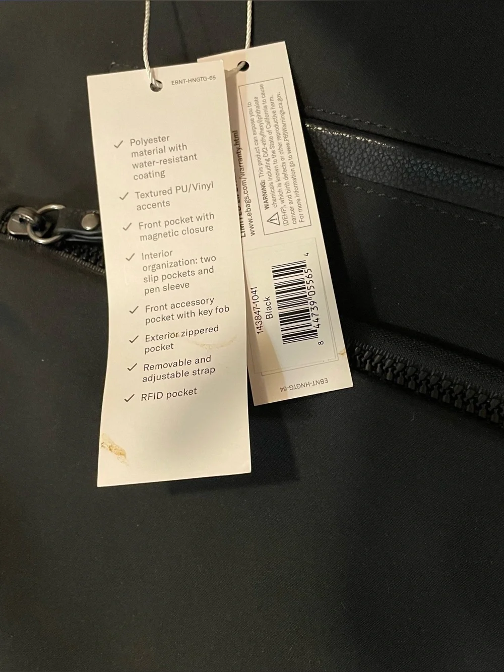 EbagsTote with Front Zip Pocket